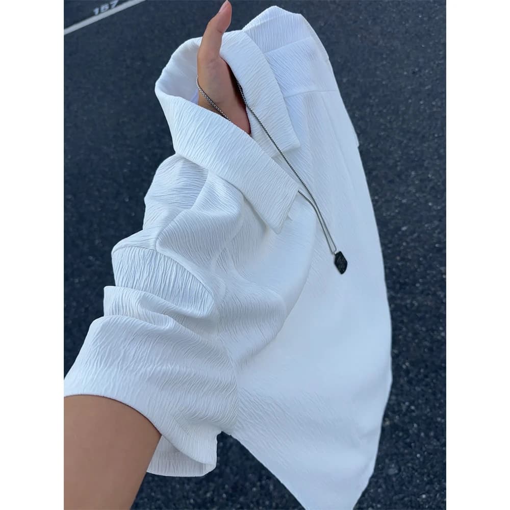 Textured Old Money Style Polo Short Sleeve Men Summer Thin Design Seagull Collar T-Shirt High-End Feel Couple Half Sleeve