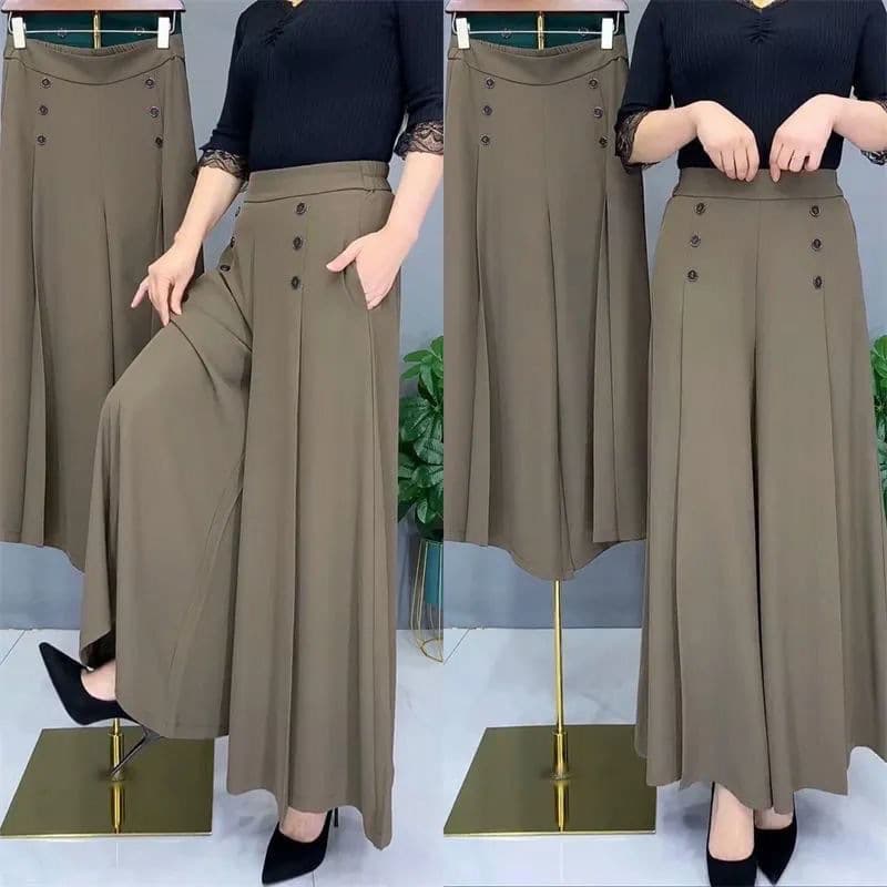 2022 Summer Cool Loose-Fit Large Foot Draped Wide-Leg Skort High-Waisted Slimming Elegant Women's Pants Fashionable Versatile