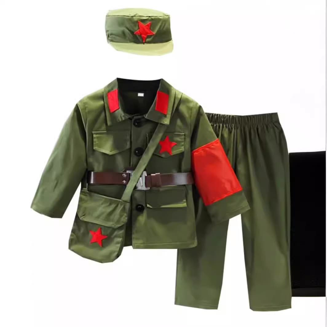 Children's Military Uniforms Spring and Autumn Eighth Route Army Little Red Army Performance Uniforms Boys' Uniforms Military Training Uniforms People's Liberation Army Summer Suits