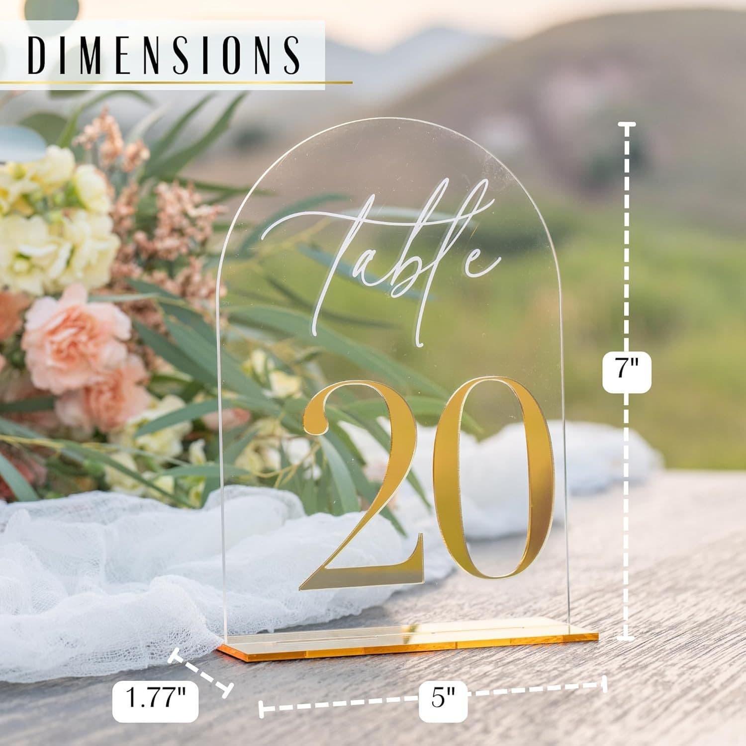 Cross-border Acrylic Gold Table Card Wedding Birthday Party Table Number Sign Graduation Event Desktop Place Card Table Number