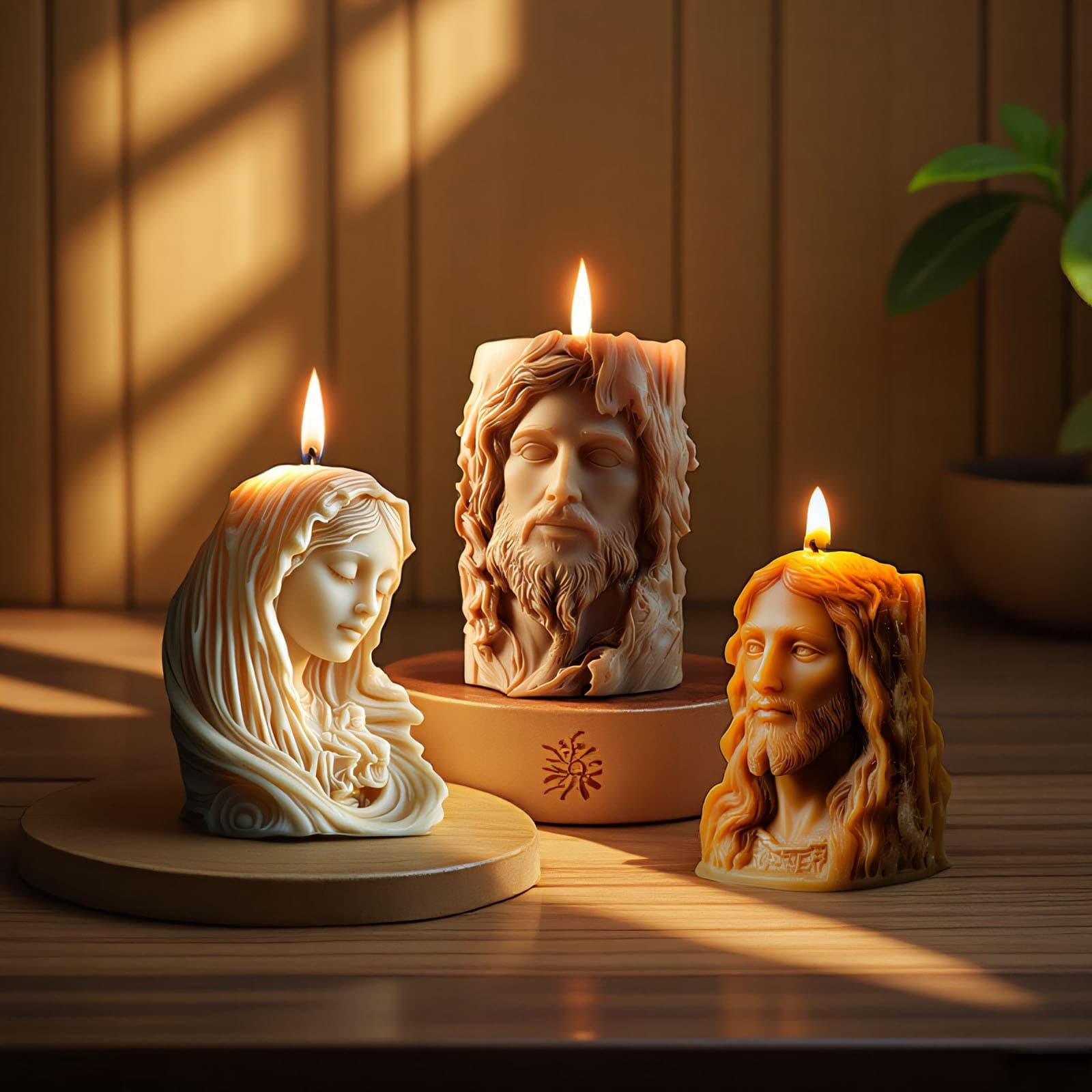 Icon Series Aromatherapy Candle Silicone Mold DIY 3D Religious Candle Portrait Relief Handmade Scented Candle