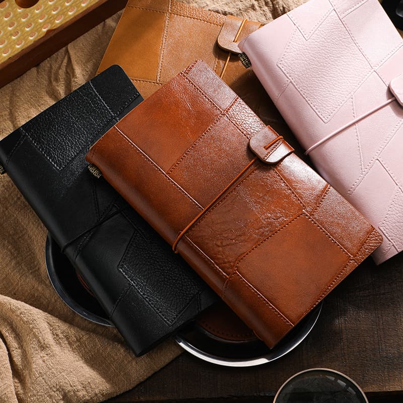 New A6 retro travel ledger portable strap notebook business kraft paper notepad high-value notebook