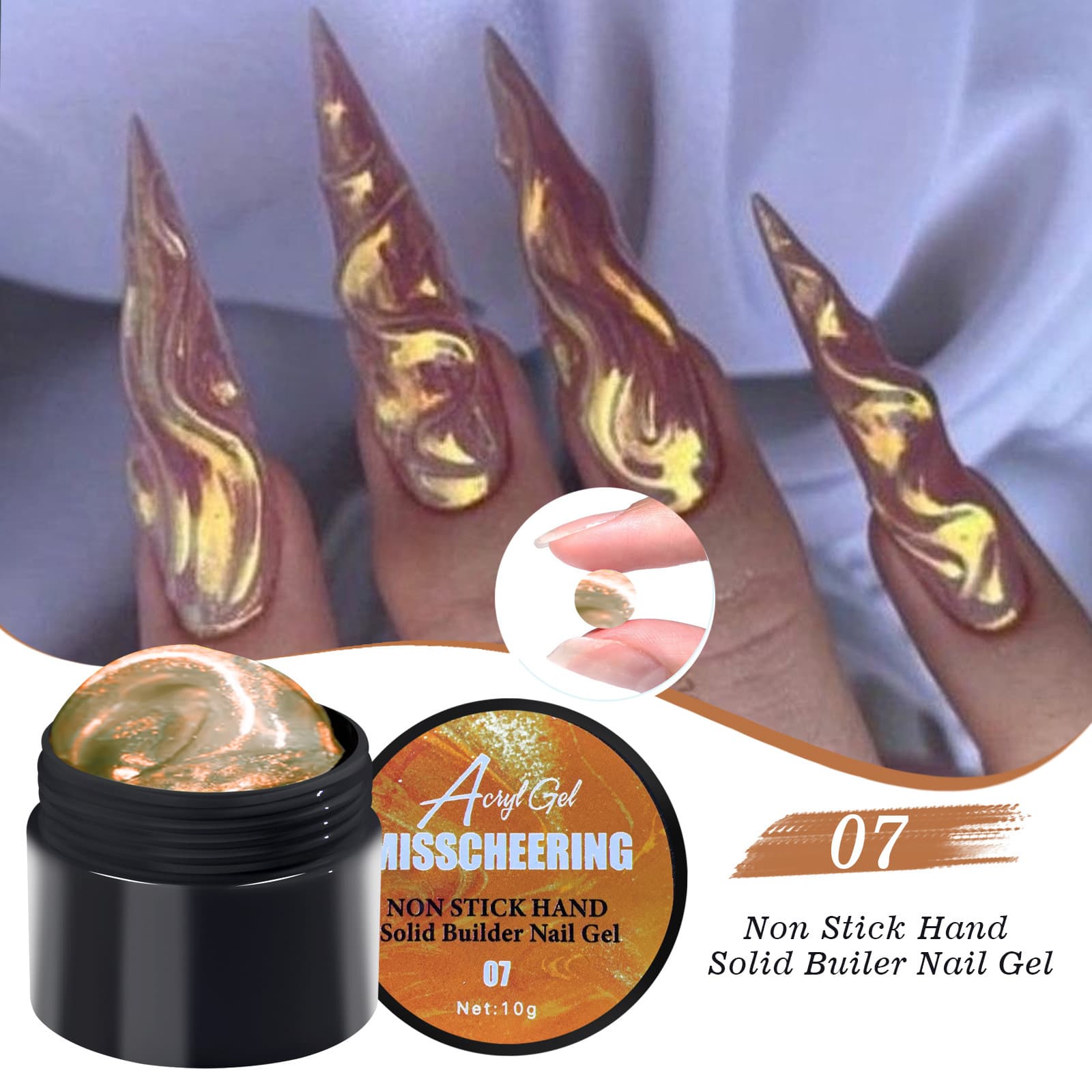 Cross-border Nail Extension Gel Solid Non-sticky Carving Shaping No Paper Form Quick Extension Tips Factory Wholesale