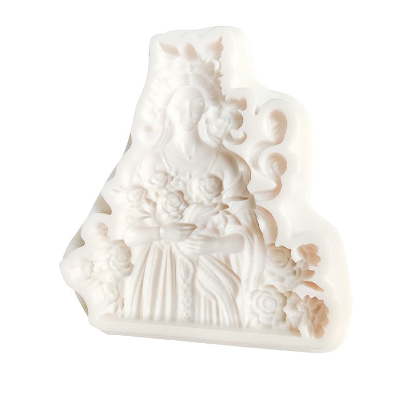 Floral European Girl Fondant Silicone Mold Cake Decoration Chocolate Mold DIY Scented Hanging Piece Mold