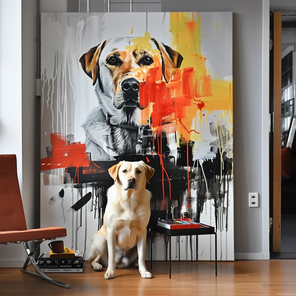 Pet Decoration Wall Art Mural Living Room Original Design Cat Dog Creative Gift Burning Beast