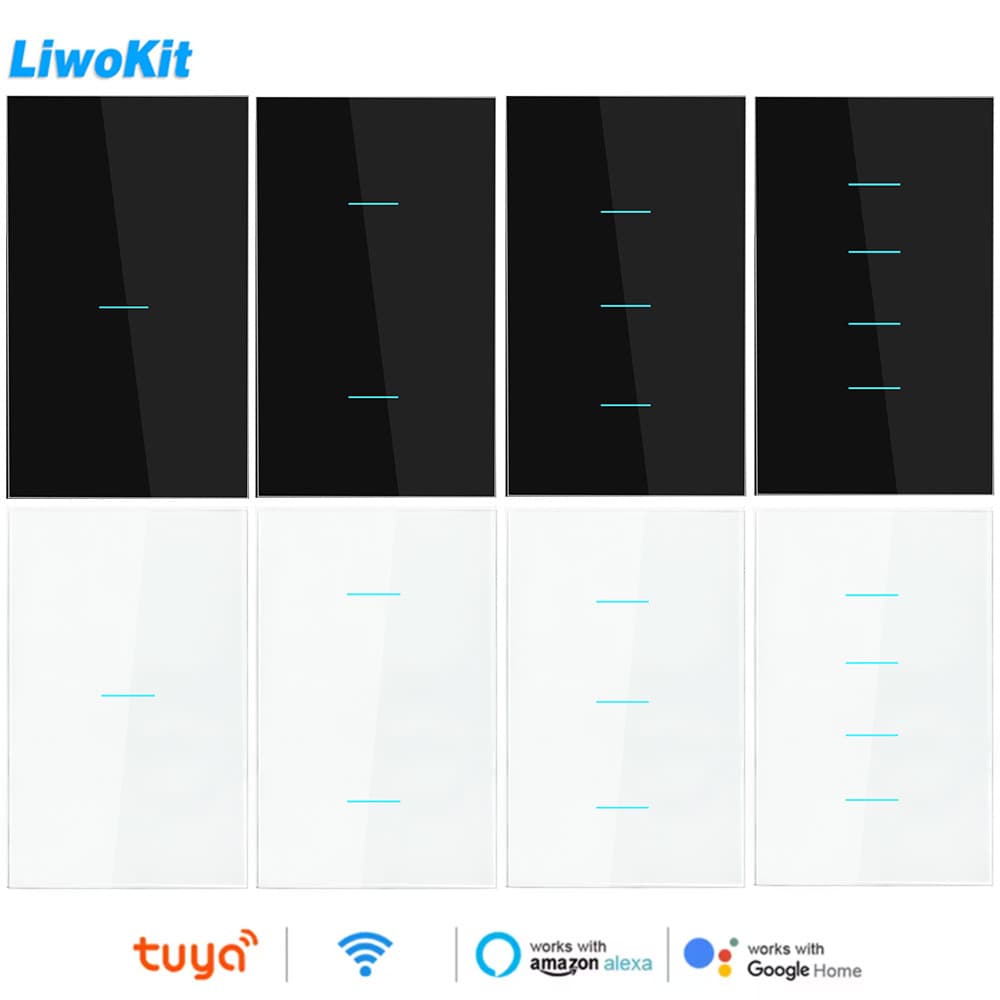 Tuya US standard Wifi/Zigbee/single zero fire/zero fire wire touch key smart switch