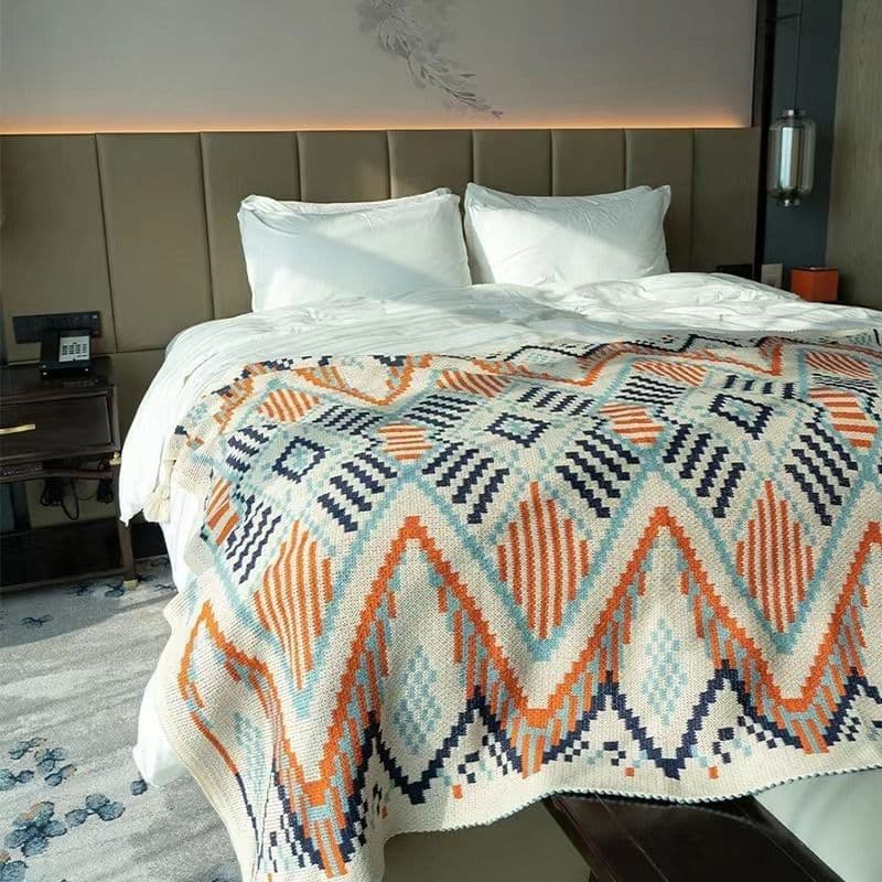 Navajo blanket thickened knitted bohemian office sofa blanket baby blanket home office nap blanket new