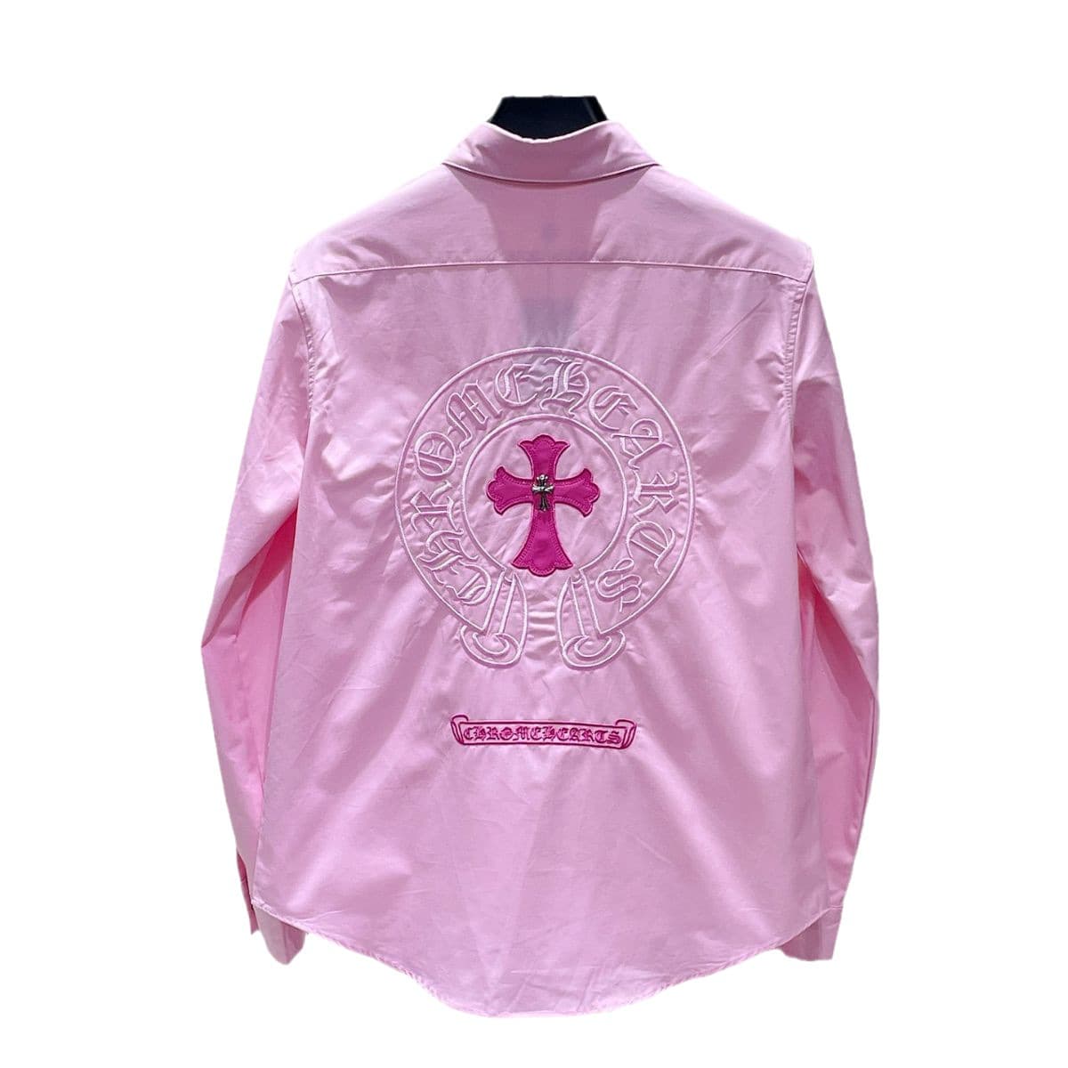 Cross-border Bestseller Kailuoxin High-end Custom Style Heavyweight Xiaohongshu Embroidered Patch Leather Cross New Pink Shirt