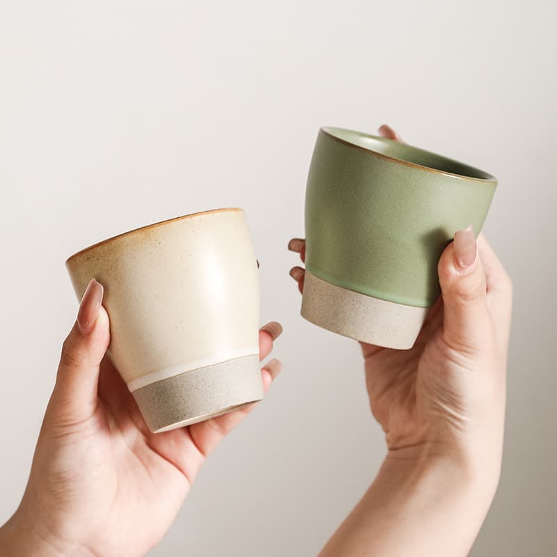 Cross-border Japanese style coarse pottery tea cup master cup retro kung fu tea set ceramic drinking cup tea special wine cup handy cup