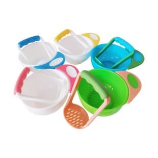 Baby Food Grinding Bowl Set with Masher for Fruits and Vegetables, Infant Feeding Tool, Kids Weaning Bowl