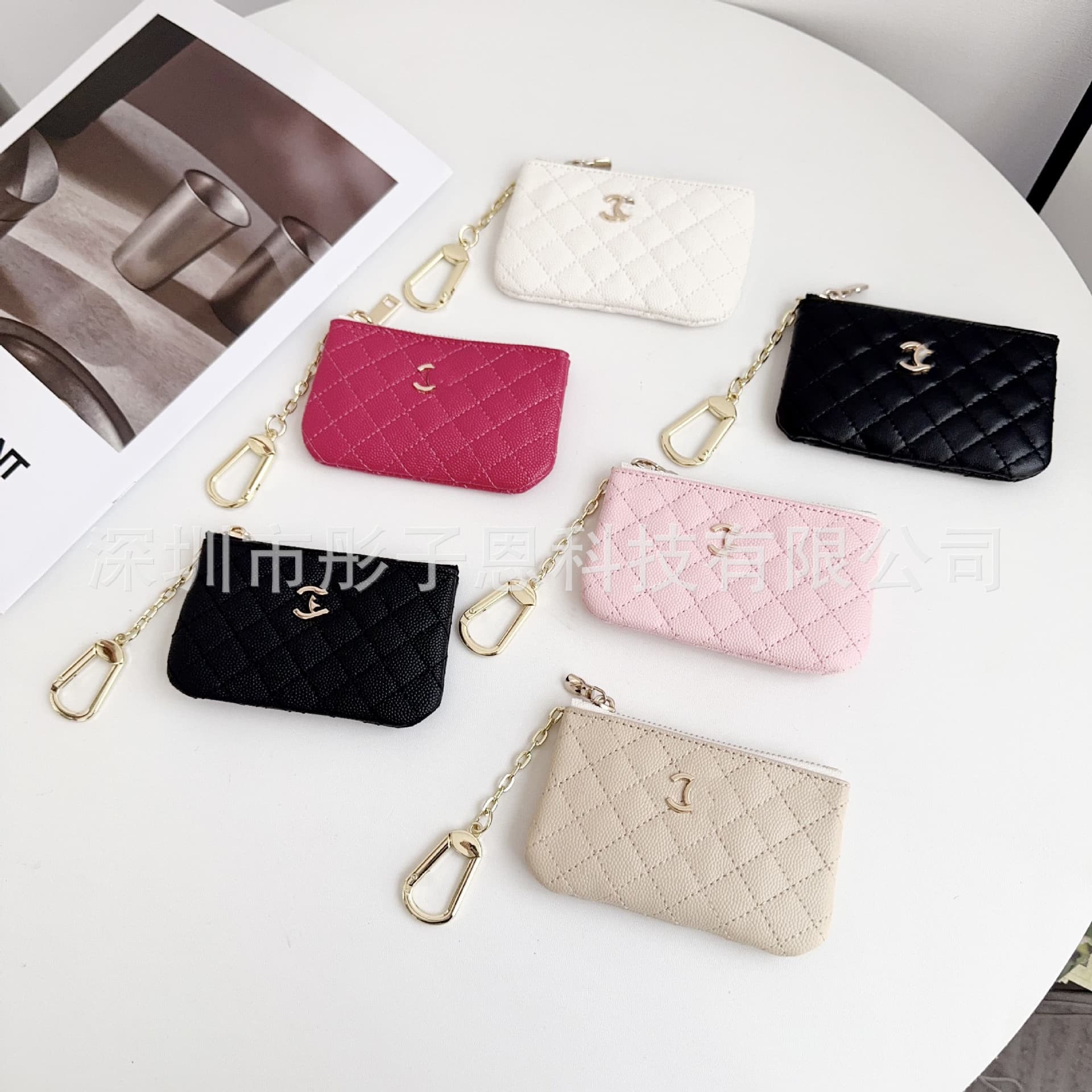 Trendy Foreign Trade Style Chanel-Inspired Women's Quilted Embroidered Small Square Bag, Card Holder, Embroidered Wallet, Replica of Big Brand Chanel Coin Purse
