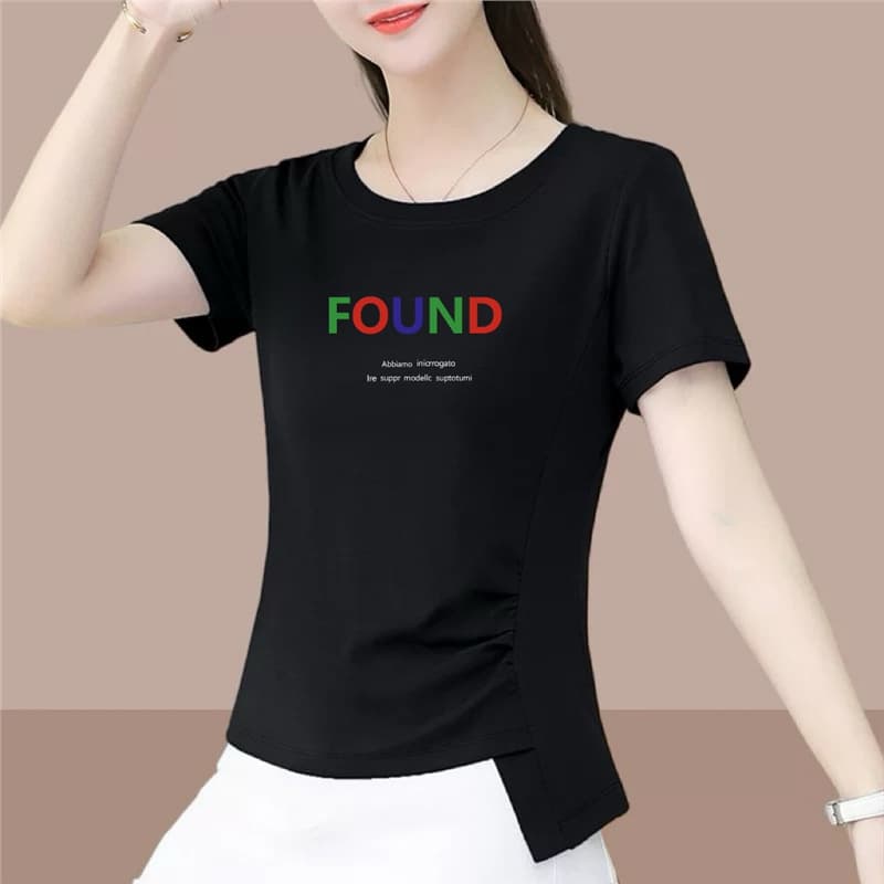 2026 New Cross-Border Fashion Mother's Loose Casual Versatile Base T-Shirt Top