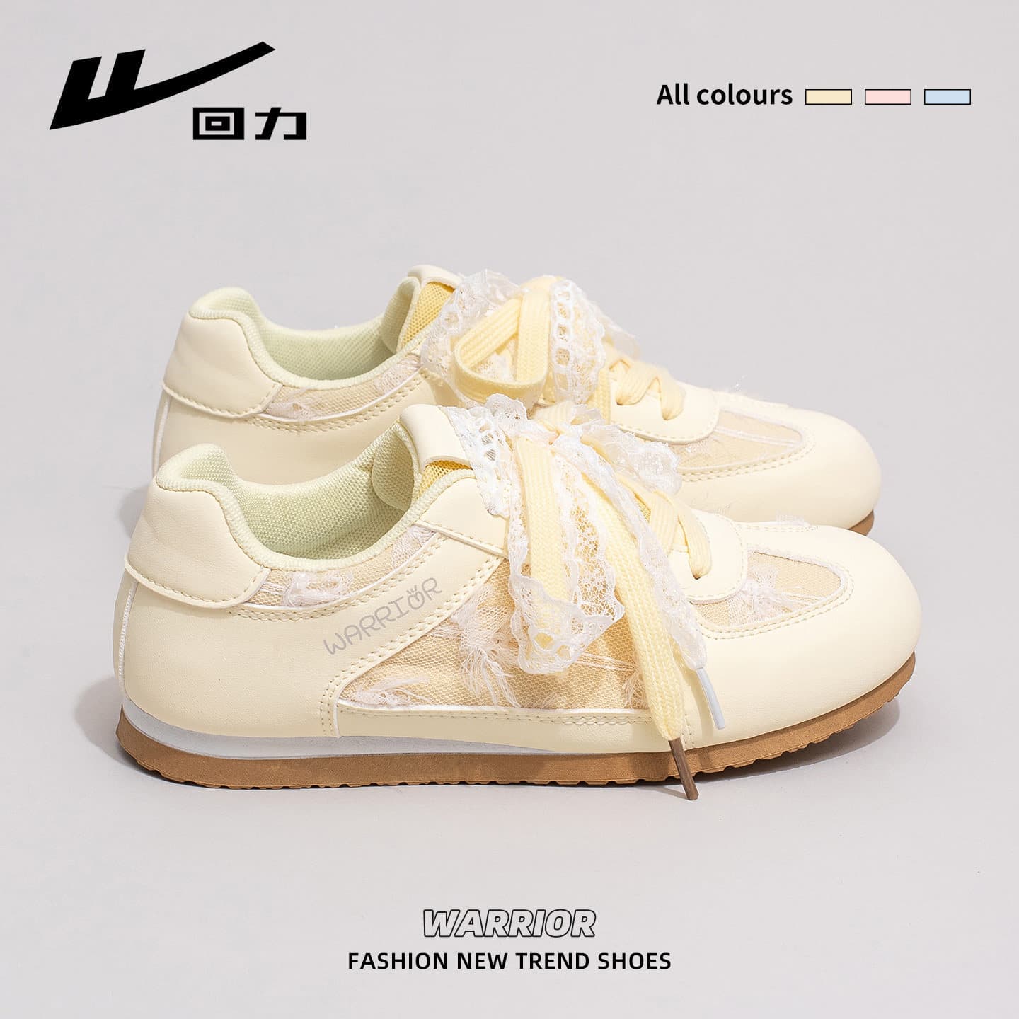 Warrior WXY-Q243N Dexun Women's Shoes 2026 Spring New Lace Bow Skate Shoes Versatile Casual Shoes (Magic