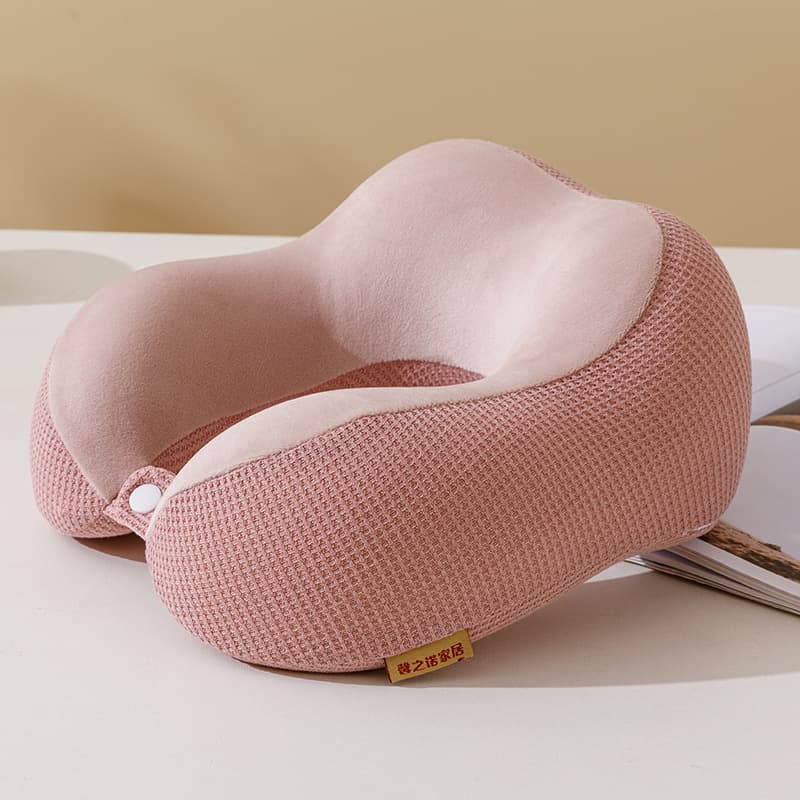 U-Shaped Pillow Memory Foam Hump Slow Rebound Nap Neck Support Pillow Travel U-Shaped Neck Pillow Logo Mesh Fabric U-Shaped Pillow