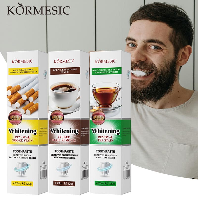 KORMESIC All-English Care for Oral Brightening Teeth Toothpaste Cross-border Foreign Trade Wholesale Manufacturer