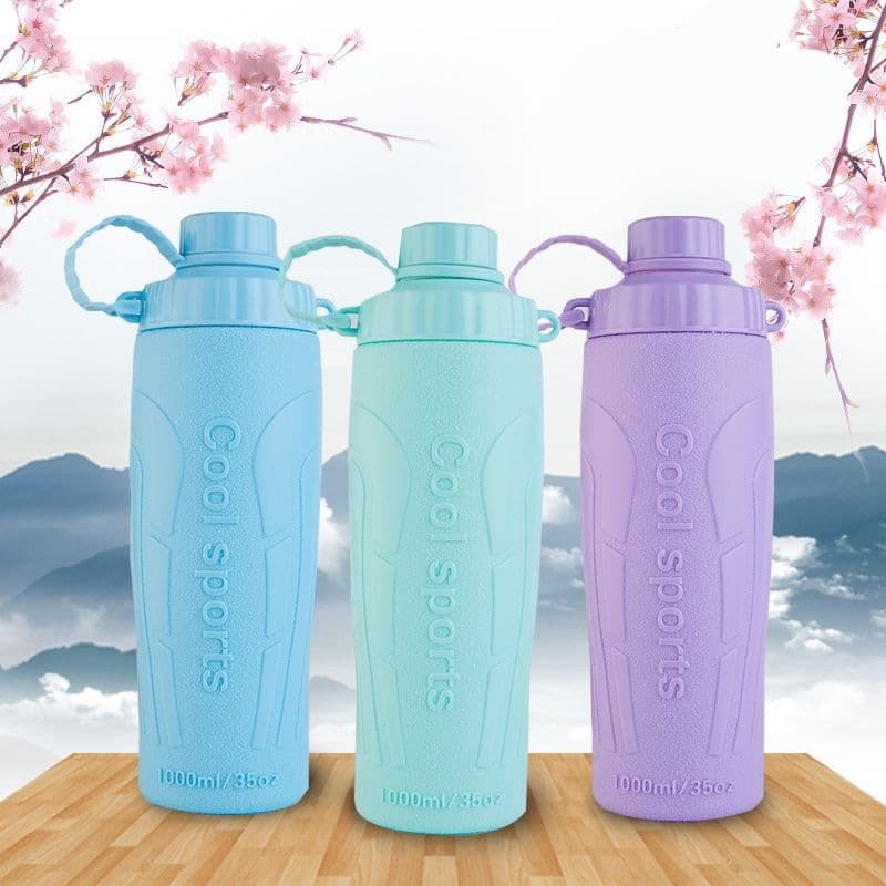 Frosted plastic cup, handy cup, large-capacity sports water bottle, portable student water cup, outdoor picnic kettle, space cup