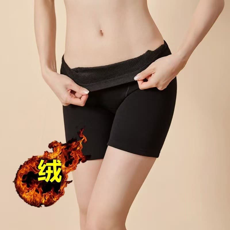 Women's Thermal Underpants Fleece-Lined Thickened Warm Belly Waist Protection Winter Cold-Resistant High-Waist Boxer Briefs for Middle-Aged and Elderly