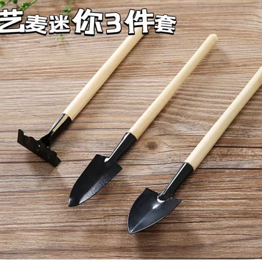 Gardening Tools Mini Three-Piece Set: Small Shovel for Pot Planting, Vegetable Digging, and Soil Loosening, Succulent Planting Artifact