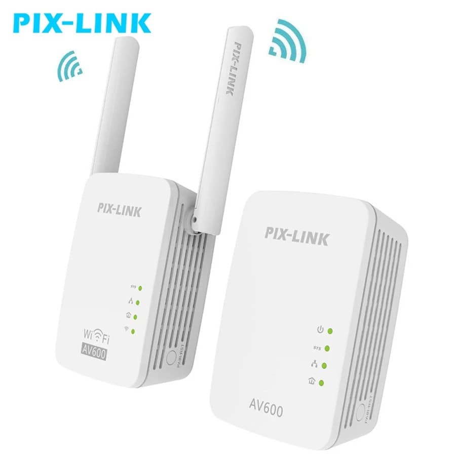 Pix-link Wireless Set Pair of 300M Wireless Home Signal Extender 100M WiFi Power Cat