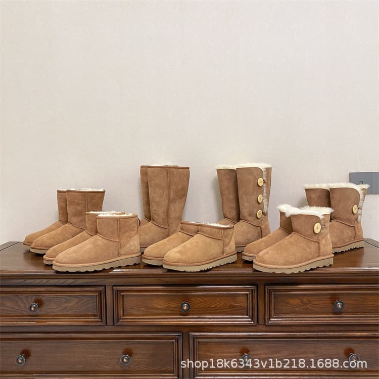 Sangpo Snow Boots for Women, Classic New Style, Long Shaft, Fleece-Lined, Thickened, Warm Wool Cotton Shoes for Winter