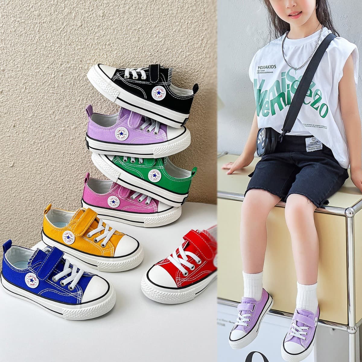 Xiaomei and Xiaobao children's canvas shoes, 2024 spring and autumn new style, girls' shoes, Korean style, boys' and girls' sneakers, oversized shoes.