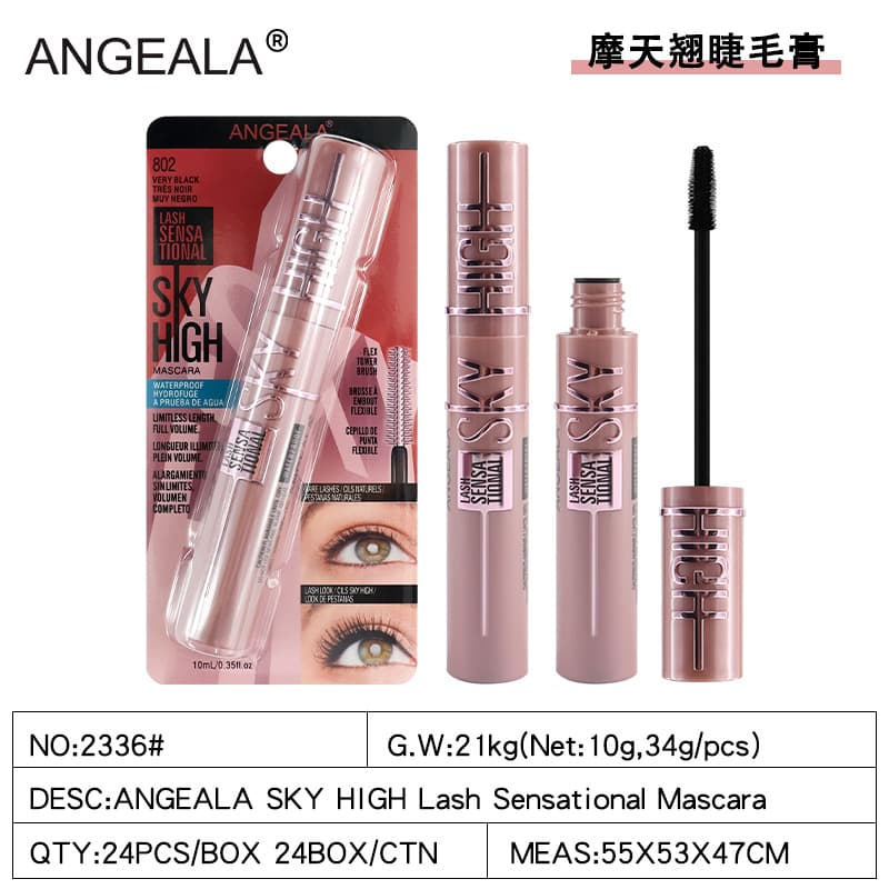 ANGEALA Sky High Mascara Long-Lasting Intense Black Curling Waterproof Smudge-Proof Cross-Border 2336