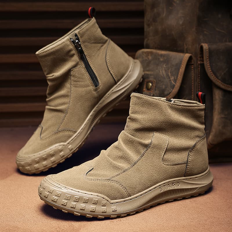 Breathable Work Shoes Men Trendy Versatile Casual Labor Protection Shoes Men High-Top Martin Boots Men's Shoes Spring New