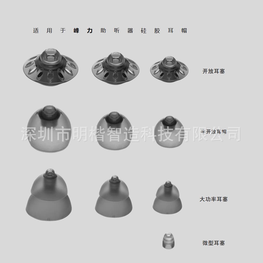 Suitable for Phonak Hearing Aid Earplugs, Umbrella-Shaped Eardrums, Headphone Accessories, Large, Medium, and Small Silicone Adapters