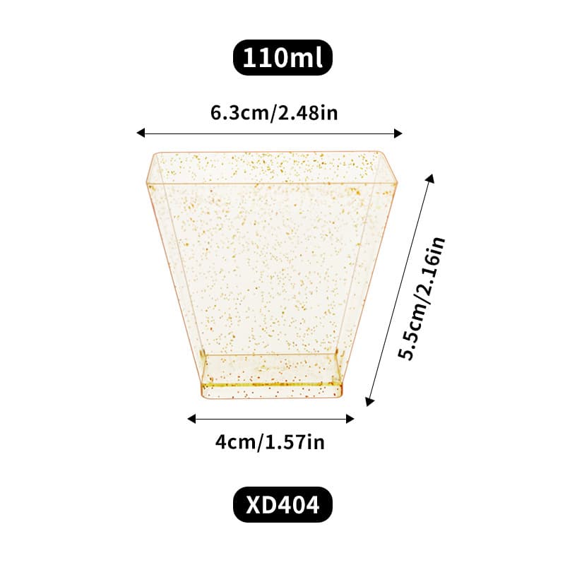 Cross-border in stock 60/110/150ml disposable square plastic dessert cup with lid for mousse cake and ice cream cup