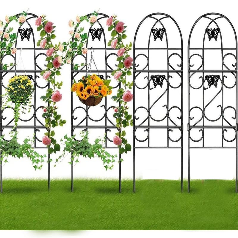 Cross-border European iron art climbing frame, arched flower frame, climbing frame, rose planting, courtyard fence, outdoor flower frame
