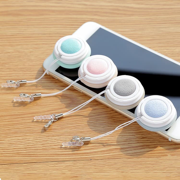 Macaron Phone Screen Cleaning Wipe, Lens and Glasses Cleaning Chamois Cloth, Screen Cleaning Tool with Hanging Loop