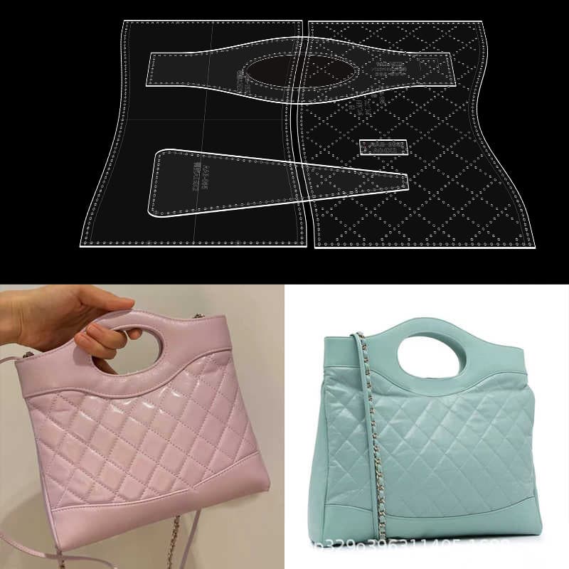 Diamond bag portable crossbody bag acrylic pattern drawing diy handmade leather goods leather bag paper pattern template for women
