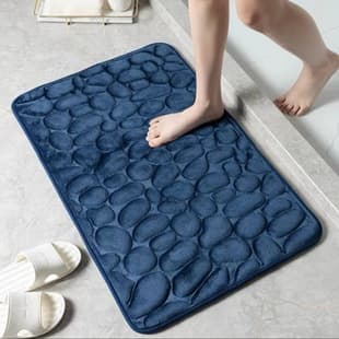 Cross-border Pebble Texture Coral Velvet Embossed Rug, Bathroom Non-slip Floor Mat, Temu Labeled Drop Shipping