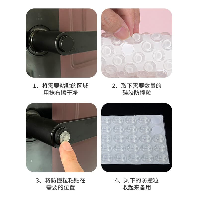 Transparent Anti-Collision Rubber Pads, Waterproof Self-Adhesive Buffer, Anti-Slip Cabinet Corner Door Quiet