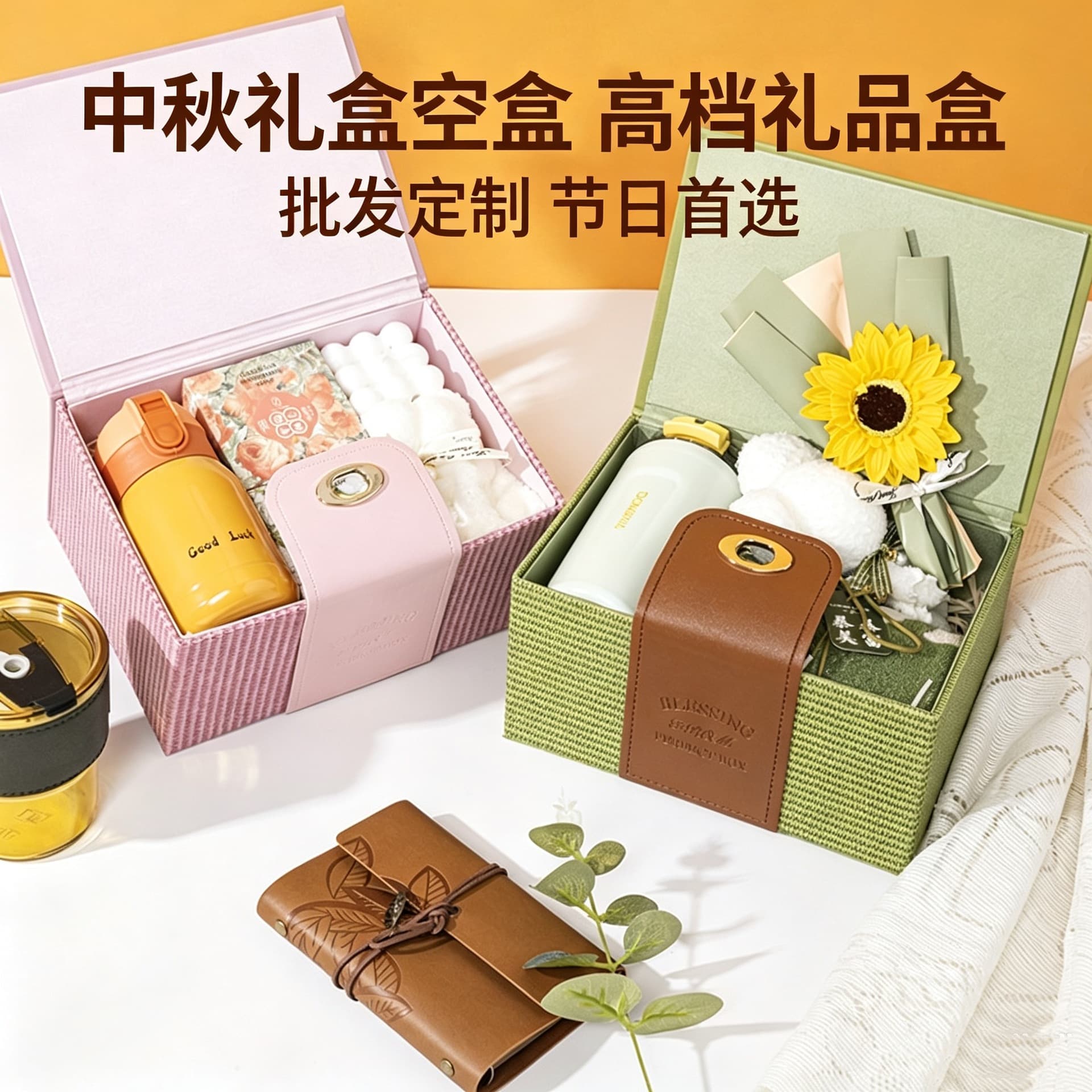Mid-Autumn Mooncake Gift Box Premium Handheld Empty Box Corporate Holiday Gift Packaging Box Source Factory Custom Logo Printing