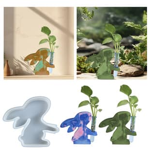 Zhongcheng DIY Epoxy Resin Mold Rabbit Hydroponic Vase Silicone Mold Home Flower Arrangement Figurine Wholesale