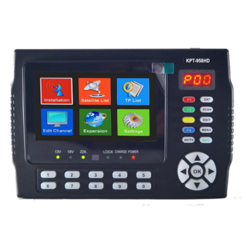 4.3-inch HD Portable Satellite Finder (DVB-S/S2 MP4) KPT-958HD