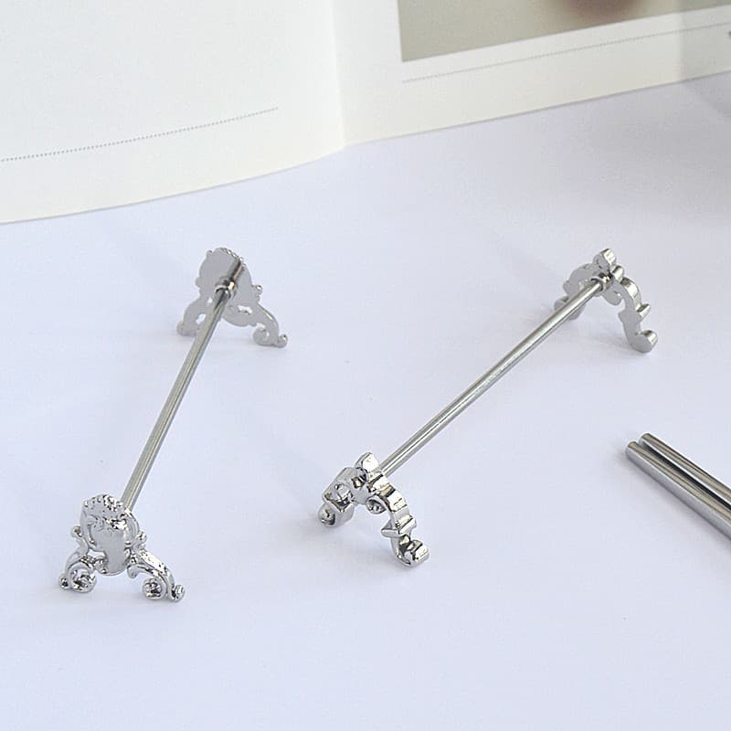 High-Aesthetic Stainless Steel Chopstick Holder Set, Creative Engraved Rest and Fork Stand for Home or Hotel Table Settings