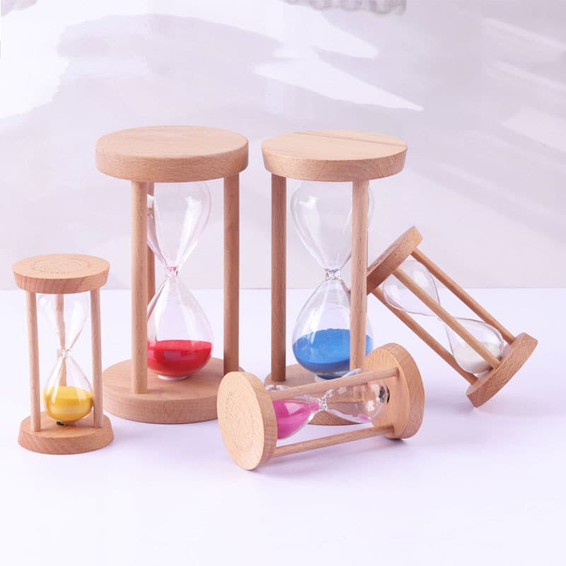 Wooden Hourglass Timer 3/5/30 Minute Creative Small Ornament Personalized Sand Bottle for Students, Anti-Fall Toothbrushing
