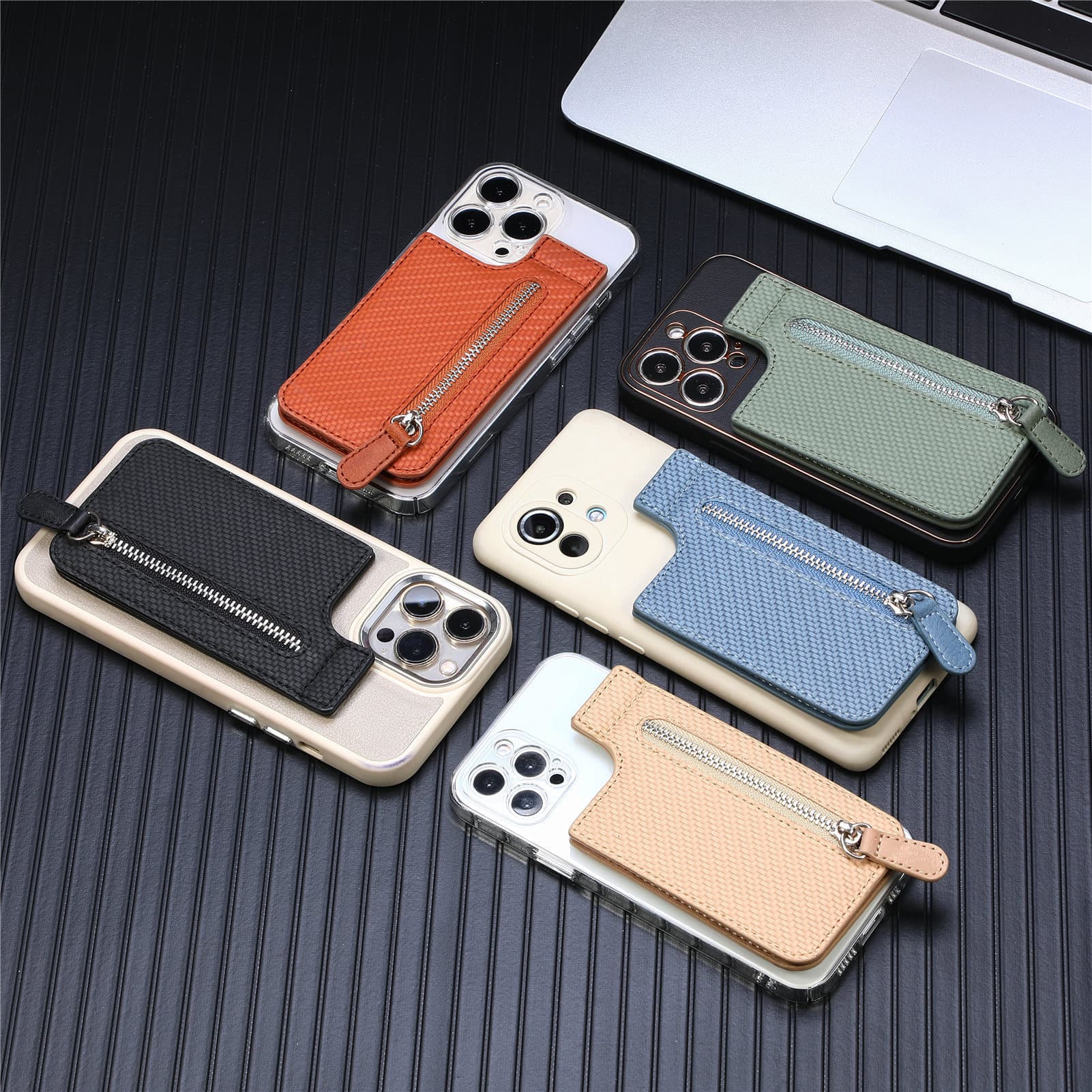 Universal Card Holder Phone Pouch with Card Slot and Stand, Zipper Phone Card Case with 3M Adhesive Back, Multi-Functional Card Holder Wholesale