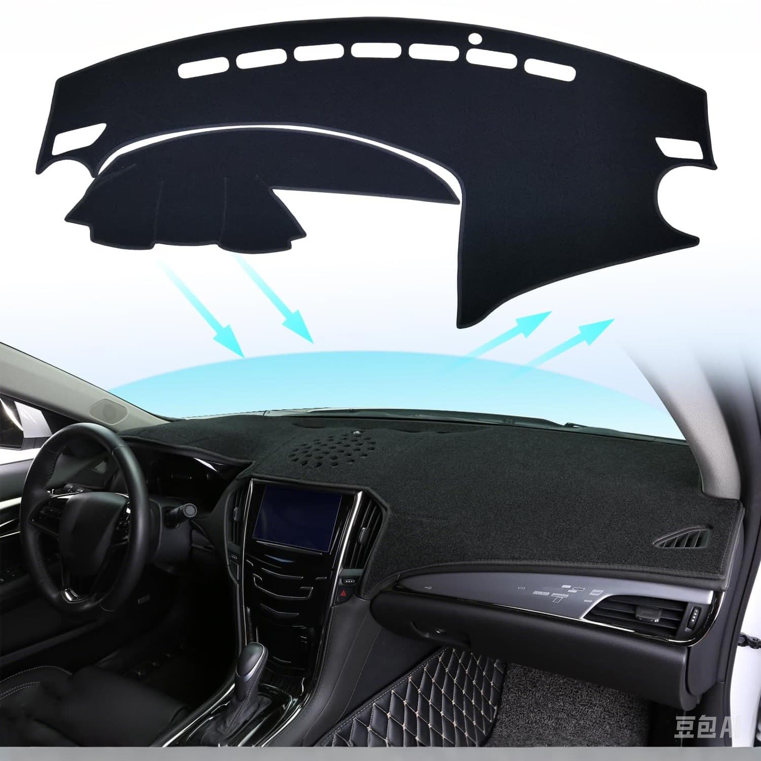 Dashboard Cover Mat Anti-Slip Sunshade for Mazda 3 2010-2013 Suede Flannel