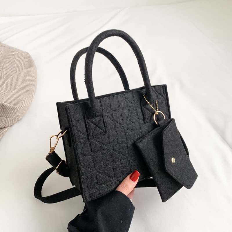 2024 New Textured Bag Women's Trendy Felt Embossed Handbag Commuter Casual Stylish Shoulder Crossbody Bag