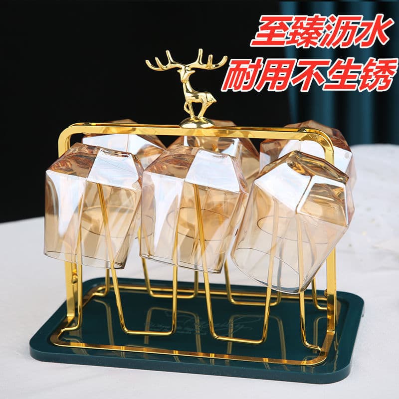 Iron Cup Holder Storage Rack Inverted Metal No Drip Milk Bottle Rack Home Decoration