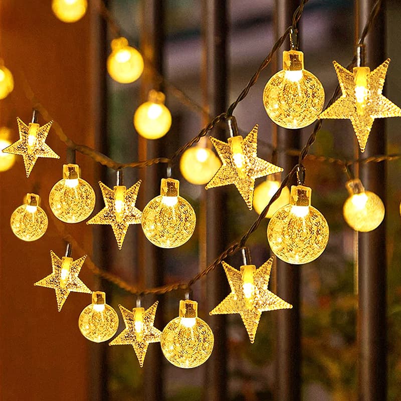New Solar Outdoor Light Home Garden String Light Waterproof Balcony Garden LED Atmosphere Light Strip Hanging Tree Color Light