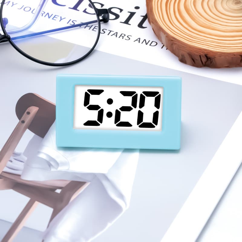 LED Digital Clock, Mini Triangle Clock, Standing Student Clock, Silent Date Portable Table Clock