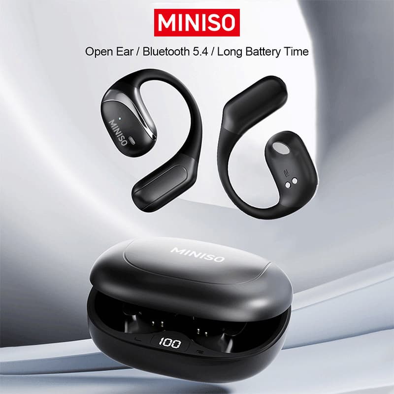 Miniso X62 Sports Wireless Bluetooth Earbuds Waterproof Sweatproof Open-Ear Smart Noise Canceling Stereo Earbuds