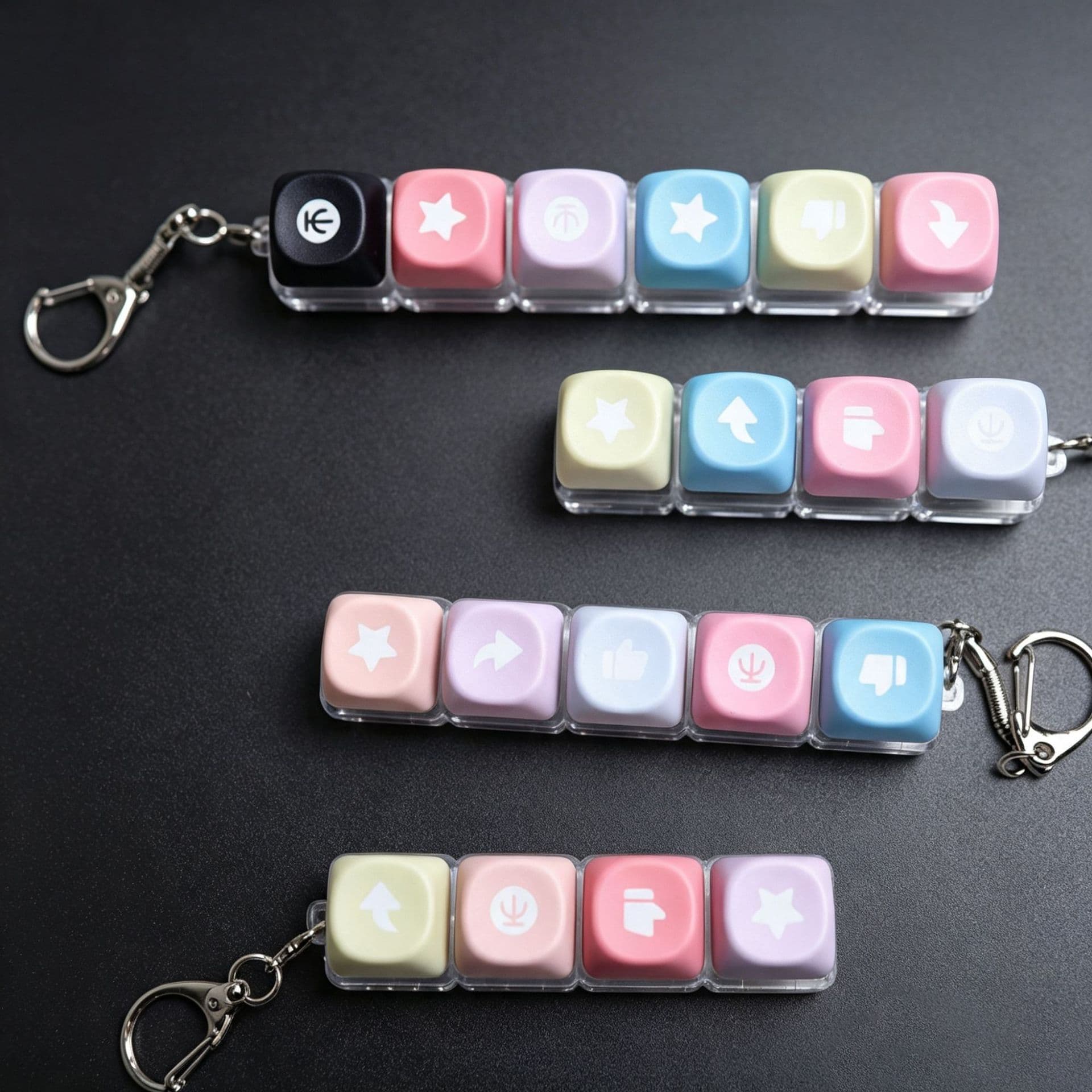Custom Macaron Solid Color Symbol Stress Relief Keycap Pendant