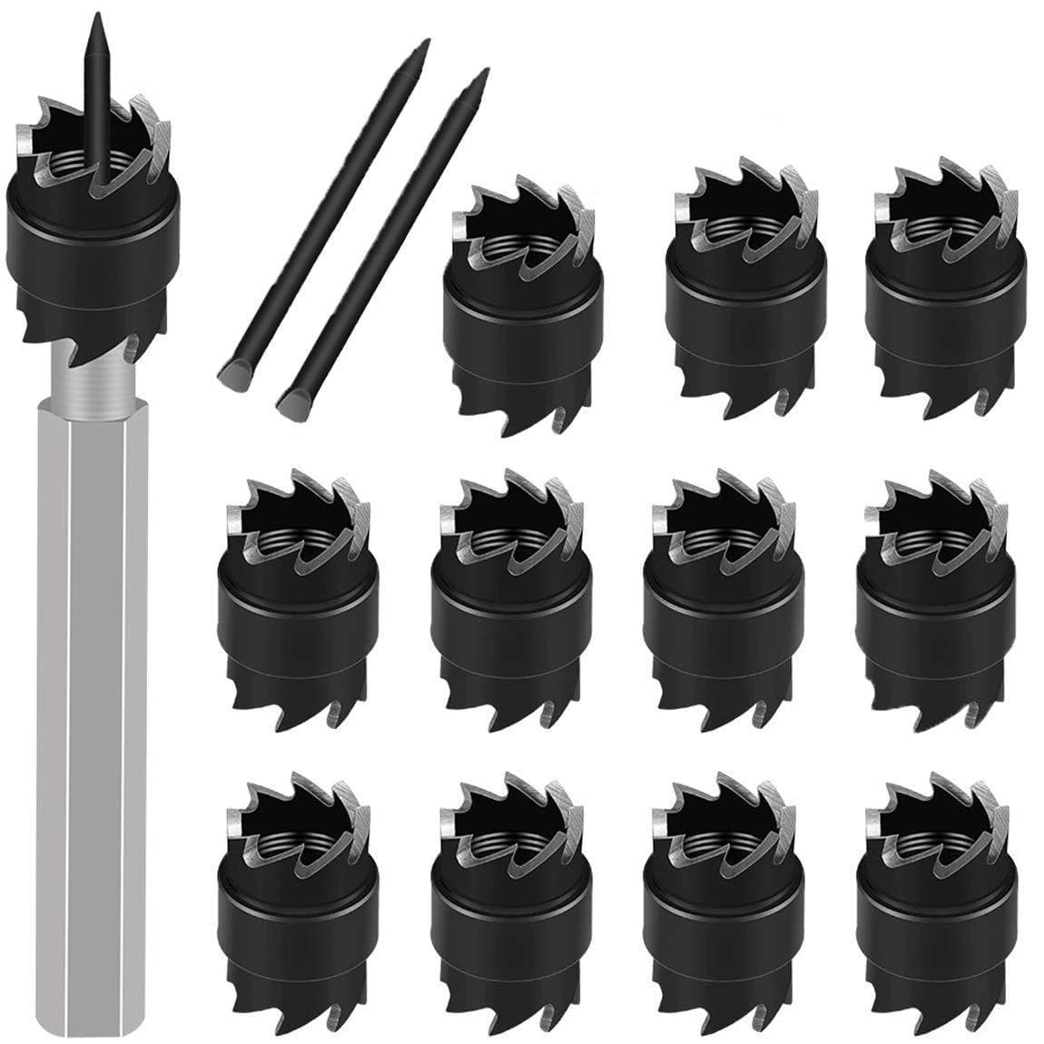 13-piece set of spot welding drill 3/8HSS remove welding spot weld scar hole opener hexagonal handle punch drill bit hand electric drill