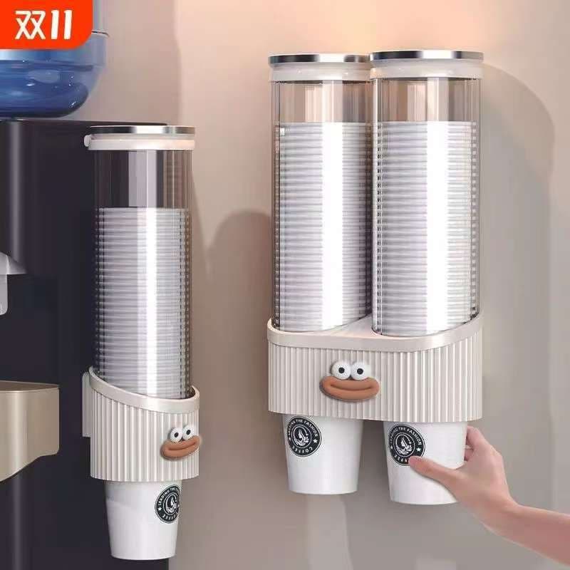 Large size disposable cup dispenser with wide opening, a must-have for home use, no drilling required, cute and convenient for office use.