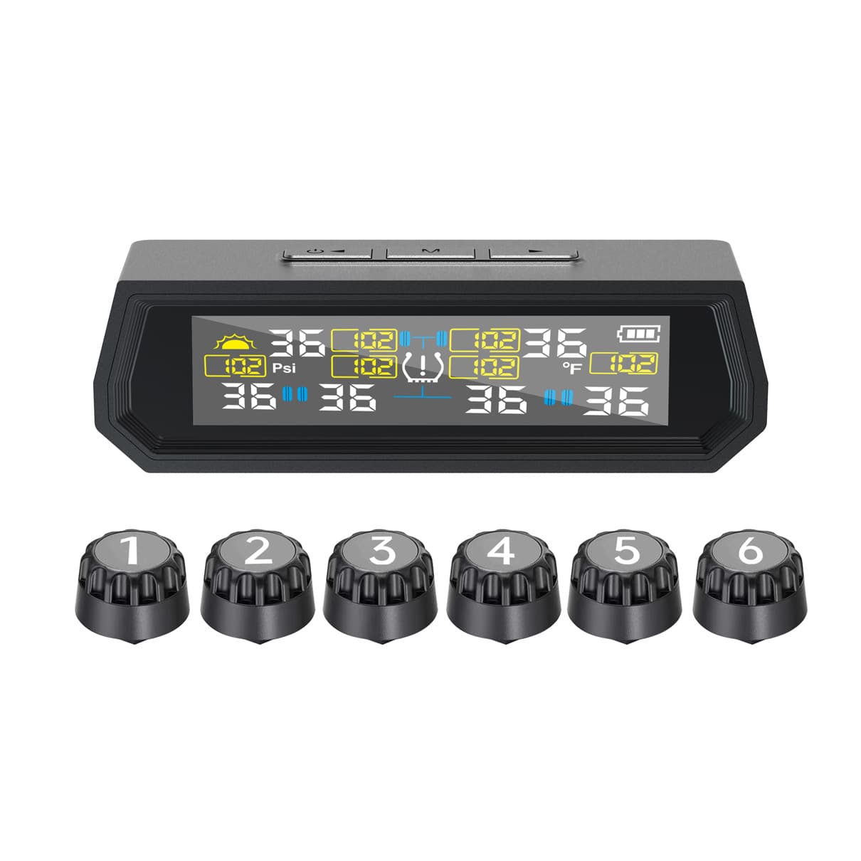 T17-6-wheel solar tire pressure monitoring RV atmospheric pressure tire pressure car six tire pressure monitoring wireless cross-border